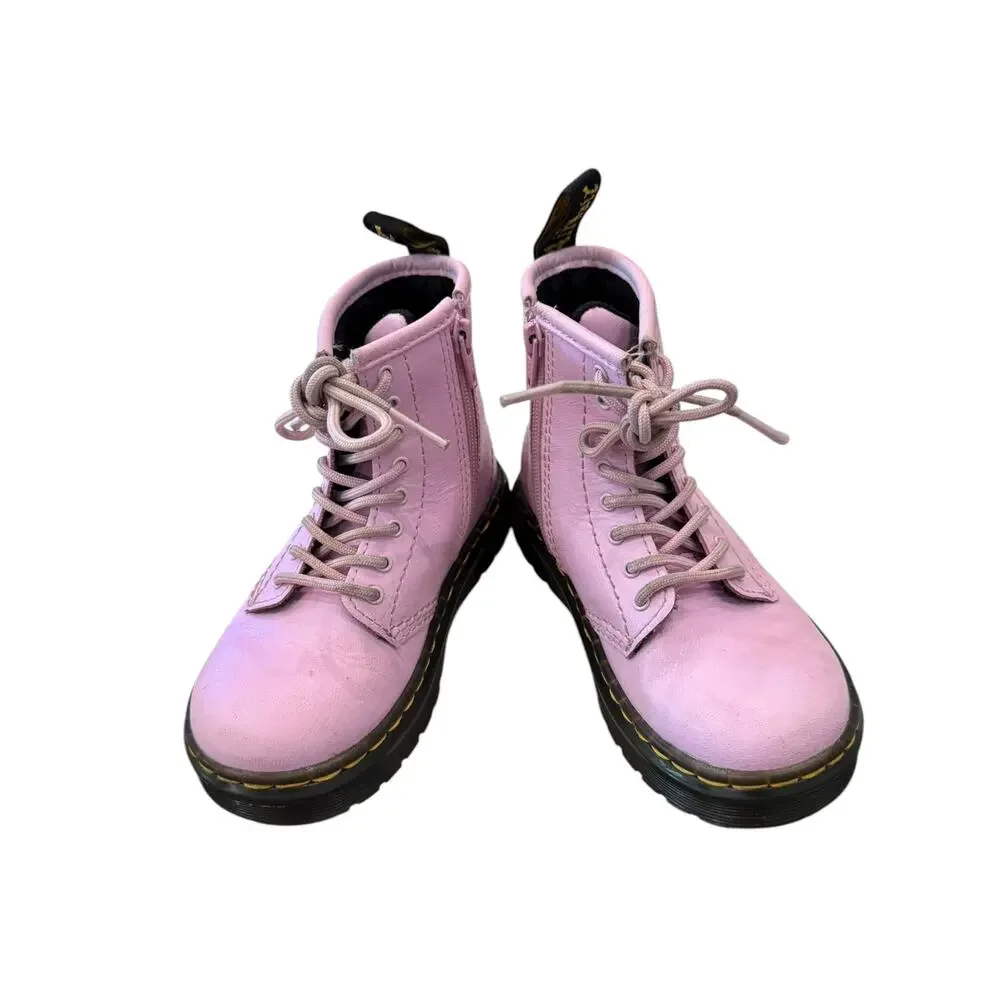 Dr. Martens Zavala Pink Lace Up Boots Kids US 9 EU 26